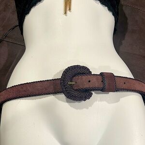 A BROD Genuine Leather Belt 1980s Purple Suede Unique
